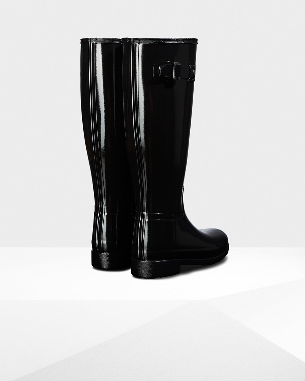 Hunter Original Refined Gloss Tall Rain Boots - Online Store Womens Black - TRXKPY417